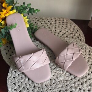Cushionaire BLUSH Quilted Slide Sandals SIZE 10